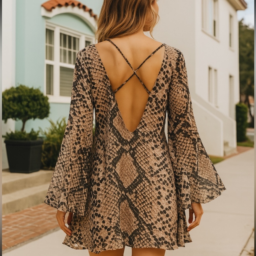 Elegant Snake Print Dress